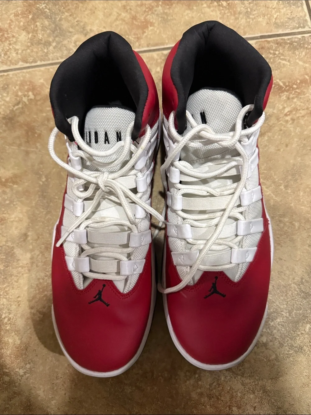 Jordan Men’s Basketball Sneakers in Red, White & Black